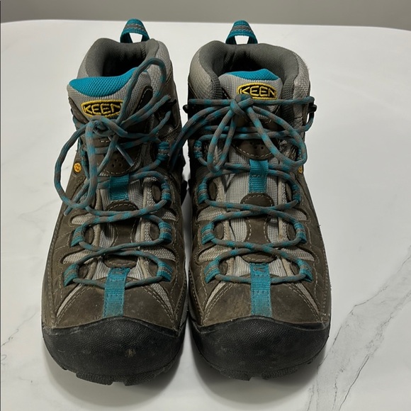 KEEN Women's Hiking Shoes - Brown and Teal - Picture 1 of 7